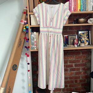 NWT Loft midi seersucker dress